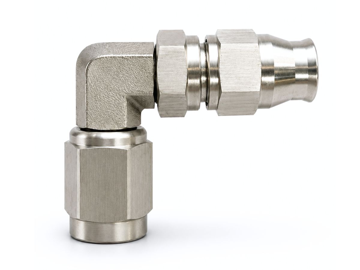 Teflon Hose End AN-4 90° SS
